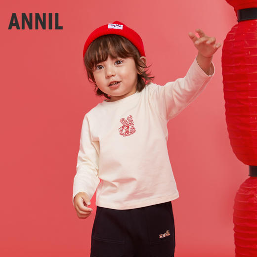 男女童圆领长袖T恤春季新款安奈儿童装实体店同款XM511544 商品图1