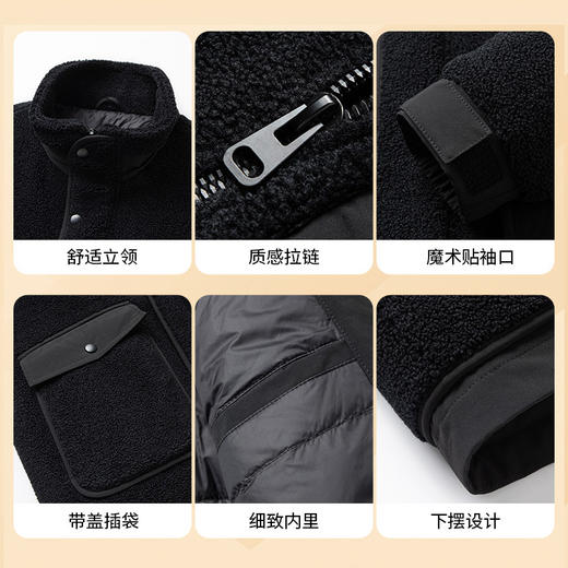 【85%白鸭绒】圣得西2024秋冬薄羽绒服男无帽立领简约基础中青年 商品图2