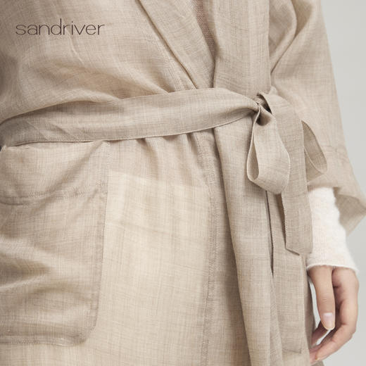 羊绒超轻薄青果领睡袍SJF96W768N 商品图1