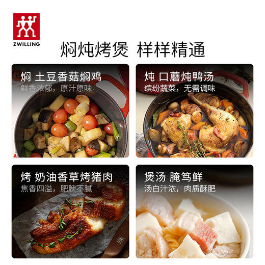 双立人  24cm铸铁锅樱桃红 商品图4