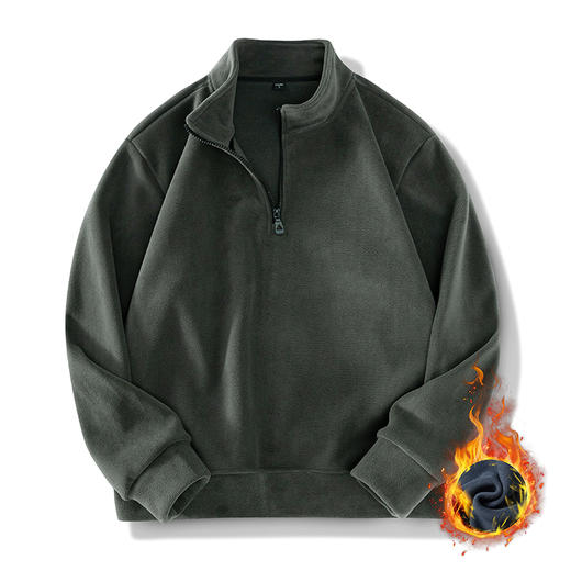 斯辰唯佳 情侣美式复古半拉链立领卫衣 保暖锁温 挺括有型 可外穿 商品图5