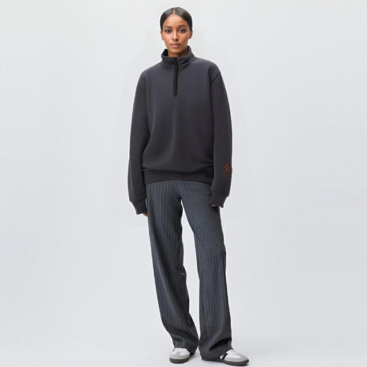 斯辰唯佳 情侣美式复古半拉链立领卫衣 保暖锁温 挺括有型 可外穿 商品图0