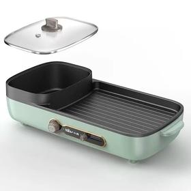 小熊（Bear） 电烧烤炉多功能料理锅电火锅 家用无烟电烤炉烤肉机烤涮一体锅烧烤机DKL-C15G1【烤涮一体锅 】