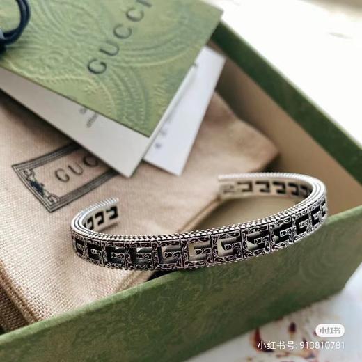 B120931情侣款925银方形logo标志开门窄版手镯 商品图6