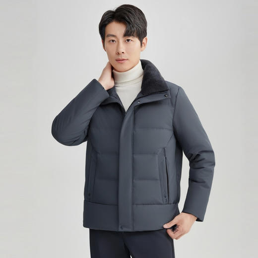 【90%鸭绒】圣得西冬季新款羽绒服男士商务绅士绵羊毛领外套2462942003 商品图1