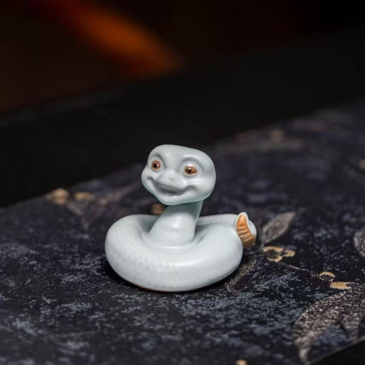 东道汝窑【蛇来运转·萌宠】（天青） 商品图0