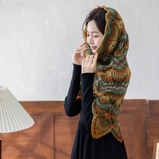 苏苏姐家菠萝花围巾披肩手工diy钩针编织羊绒羊毛毛线团材料包 商品图3