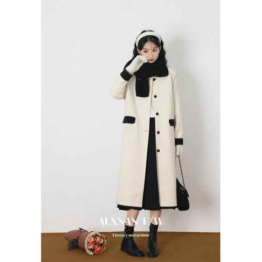 鹿向南「伯明翰往事」单面呢赫本风毛呢外套2025秋冬女外套大衣 商品图2