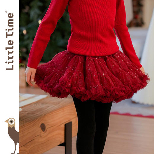 littletime女童tutu半身裙2024秋冬新款女孩洋气蓬蓬网纱儿童短裙 商品图2