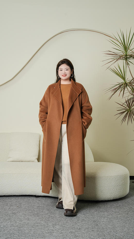 10天发货定制！福利款【加绒加厚 遛弯裤】不起球/不褪色，含羊毛/桑蚕丝成分，❤️建议机洗！人字纹加绒阔腿裤，大码女秋冬新款毛呢开叉裤子直筒羊毛窄版阔腿裤 商品图8