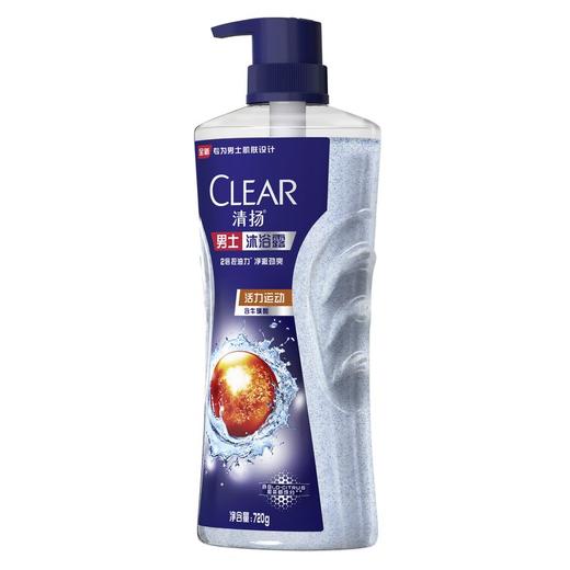 清扬男士活力运动薄荷型洗发露活力浴露套装(400+160)G+平衡控油沐浴露活力运动720G 商品图3