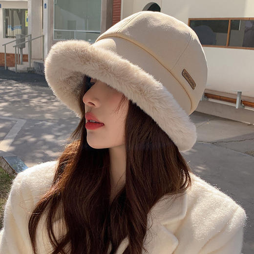 【2冬季加绒渔夫帽、保暖加厚帽子、内里加绒盆帽 商品图1