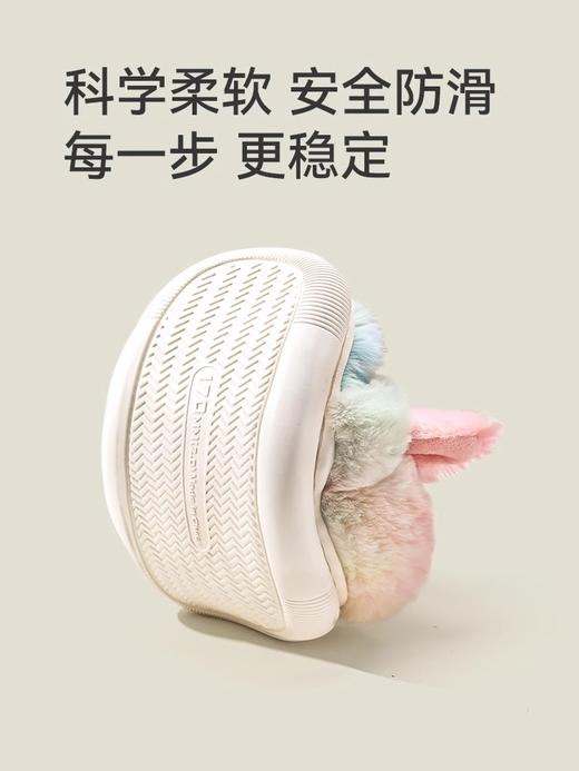 独角兽儿童拖鞋女童可爱公主毛拖鞋冬季小女孩家居宝宝棉拖鞋包跟 商品图3
