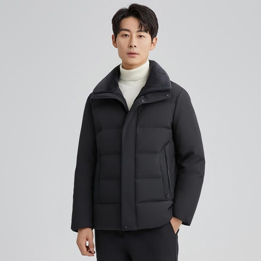 【90%鸭绒】圣得西冬季新款羽绒服男士商务绅士绵羊毛领外套2462942003 商品图4