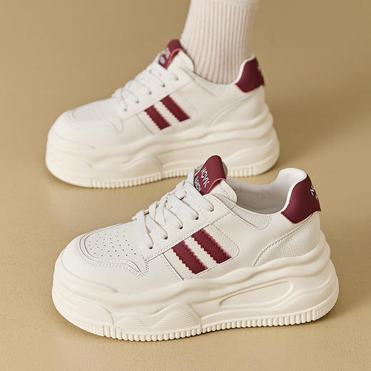 加绒软底不累脚运动鞋轻便款，休闲厚底增高小白鞋子PC-9166 商品图2