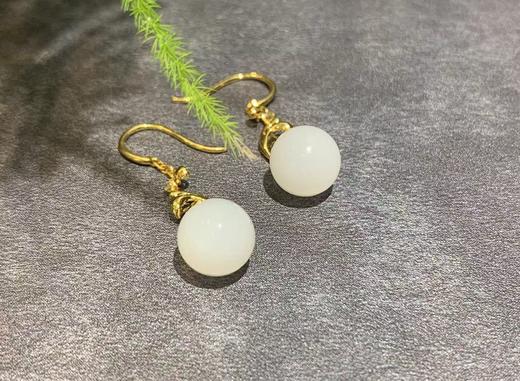 【御珠宫坊】金镶羊脂白玉耳坠 商品图5