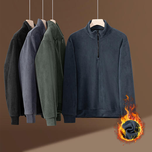 斯辰唯佳 情侣美式复古半拉链立领卫衣 保暖锁温 挺括有型 可外穿 商品图9