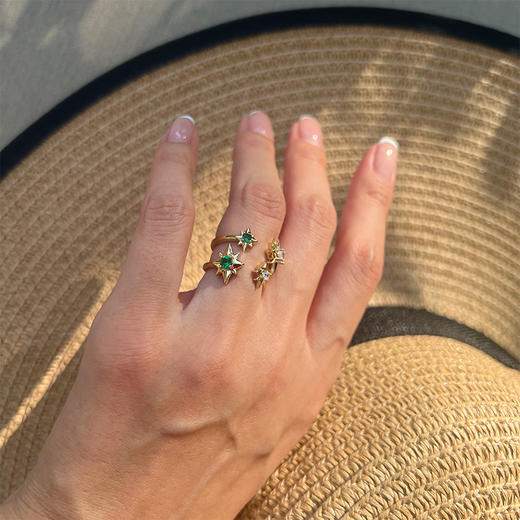 LHWINDSOR  原创设计North Star 北辰组合戒 星星戒指 商品图7