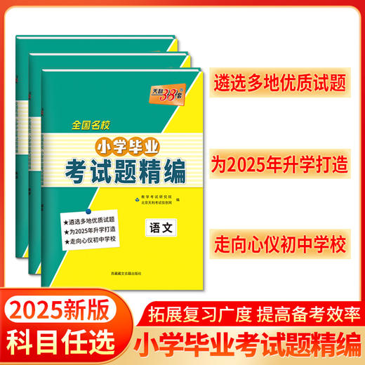 天利38套 2025小学毕业考试题精编 语文 数学 英语 商品图0