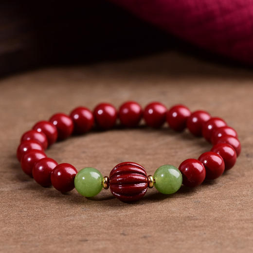 【经典】天然和田玉紫金砂国潮文玩手串8mm  经典百搭款朱砂手串天然正品手链带证书 商品图1