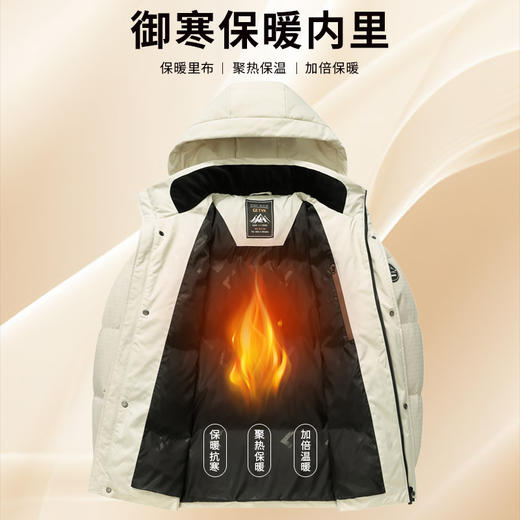 【可脱卸帽】圣得西冬季90鸭绒休闲短款防寒加厚羽绒服男 商品图2
