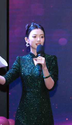 西子/酿绿藏光解构不规则亮片气质长款礼服名媛连衣裙/CQLL179