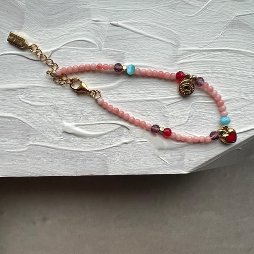 LHWINDSOR  原创设计粉色棉花糖珠串手链多巴胺色系彩色 商品图5