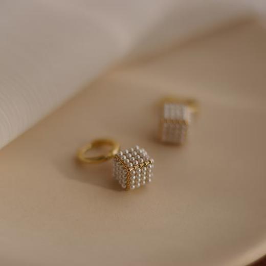 小众品牌小米珠方糖925银针脱敏耳环 商品图7