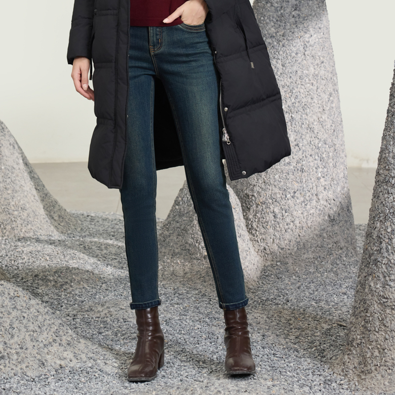 半身缘女裤 冬季高弹保暖亲肤紧身时尚显瘦小脚裤254102M10102607