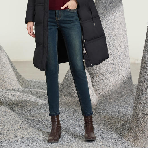 半身缘女裤 冬季高弹保暖亲肤紧身时尚显瘦小脚裤254102M10102607 商品图0