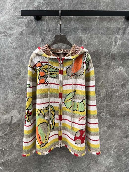 GARC*N24FW秋冬新款豌豆提花拉链针织连帽外套（UY*DQJB） 商品图11