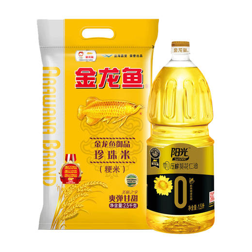 金龙鱼葵花仁油1.5L+珍珠米2.5kg 商品图0