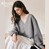 OLrain欧芮儿法式V领卫衣女冬季2024新款别致蕾丝宽松套头衫薄款 商品缩略图0