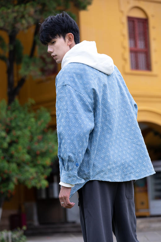 W332425185磨破肌理衬衫外套 商品图8