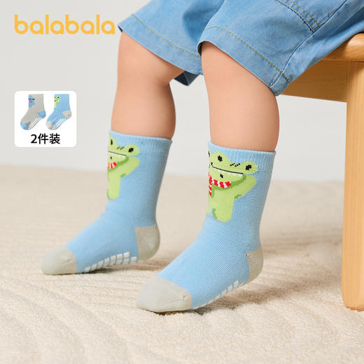 巴拉巴拉婴儿袜子新生儿宝宝地板袜春季新款小童男女童棉袜两双装 商品图1