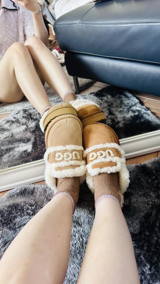 UGG雪地靴平底刺绣拖鞋毛绒半拖（UX*XR） 商品图6