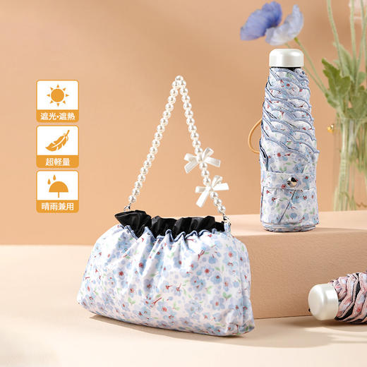 【Mamoru】手提包碎花公主伞晴雨两用折叠伞防晒伞小巧便携 商品图1