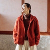 绽放924朵/抱抱连帽拉链卫衣羊毛感长绒棉加厚保暖摇粒绒上衣外套 商品缩略图1