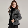 【高货sh】全新升级【铂金会员367/天猫489/差价122】(41808)洛诗琳秋冬小香风羊毛粗花呢水貂毛拼接白鸭绒羽绒服外套 商品缩略图0