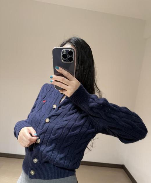 PoLo/拉夫劳伦出口订单区别市场货！25早春新款精致的刺绣小马经典logo扭麻花织法开衫（U） 商品图9