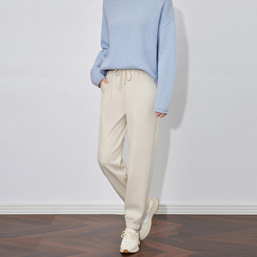 【高货wl】全新升级【铂金会员220/天猫299/差价79】(25903)洛诗琳法式时髦运动修身松紧腰宽松显瘦哈伦裤束脚休闲裤 商品图0