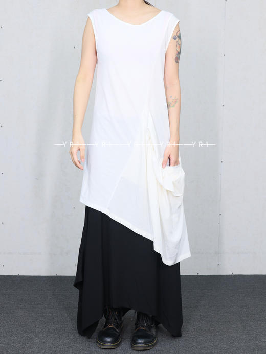 Y's | 白色中国绉无袖上衣 商品图4