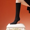 【预售7天】小众轻奢设计师款~秋冬季爆款尖头铁跟绒面不过膝细跟弹力瘦瘦靴XC&SL263 商品缩略图1