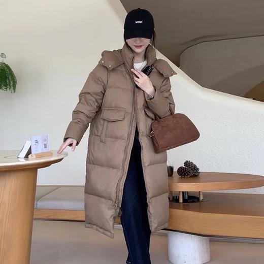 【YW】无忧购【双12暖冬宠粉日】韩系甜美长款过膝小个子休闲宽松连帽羽绒服外套8377 商品图3