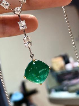 8.01ct糖塔祖母绿项链
