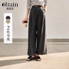 OLrain欧芮儿茶褐色休闲裤女冬季2024年新款纯色气质高腰阔腿裤 商品缩略图0