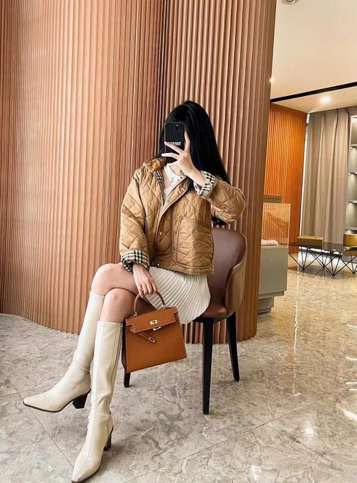 巴家 灯芯绒领拼接绗缝菱格连帽棉衣外套（UY*GH215） 商品图12