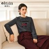 OLrain欧芮儿灰色长袖T恤女冬季2024年新款重工刺绣猫咪圆领上衣 商品缩略图0