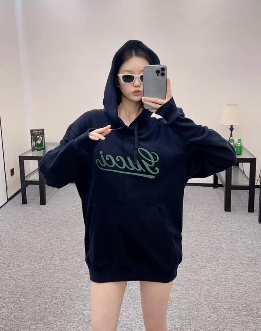Gucci海军蓝刺绣连帽卫衣 商品图2