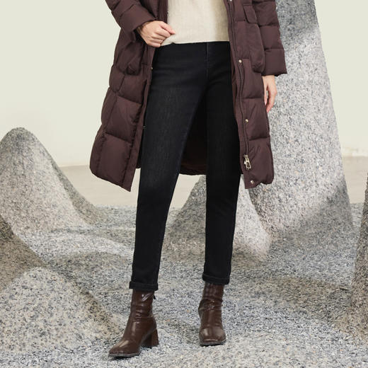 半身缘女裤 冬季简洁大方暖和舒适铅笔牛仔裤254202E10102603 商品图2